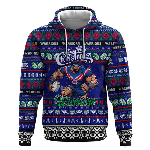 Personalized New Zealand Warriors Rugby Xmas Hoodie Australia NRL Mascot