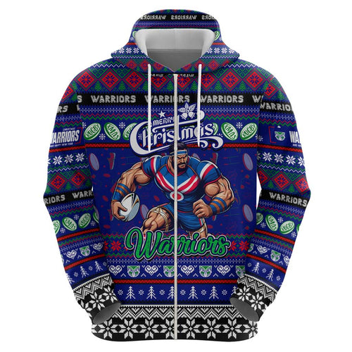 Personalized New Zealand Warriors Rugby Xmas Hoodie Australia NRL Mascot