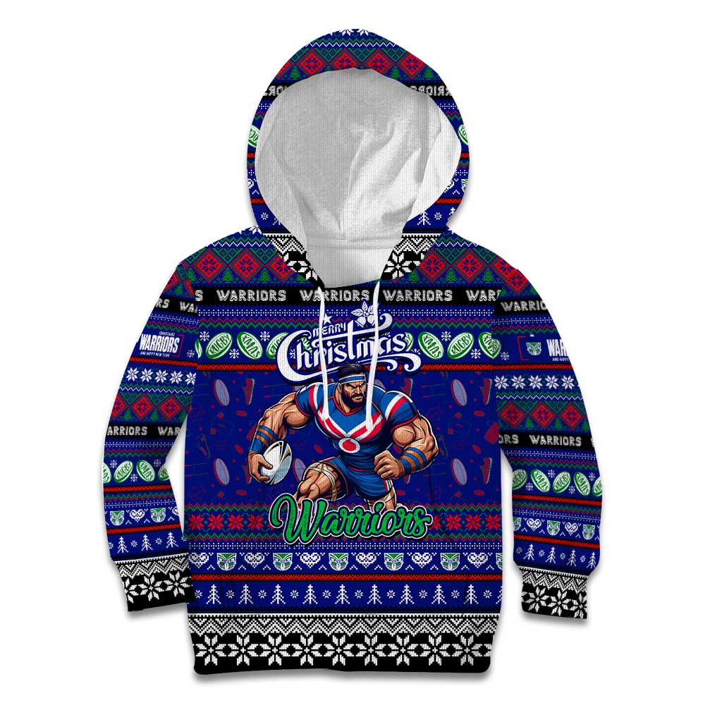 Personalized New Zealand Warriors Rugby Xmas Kid Hoodie Australia NRL Mascot