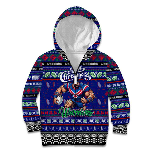 Personalized New Zealand Warriors Rugby Xmas Kid Hoodie Australia NRL Mascot