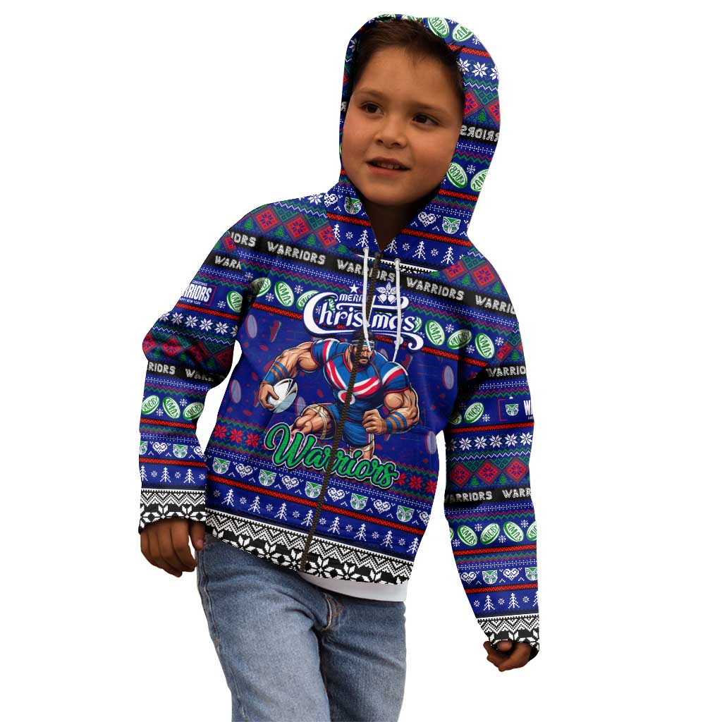 Personalized New Zealand Warriors Rugby Xmas Kid Hoodie Australia NRL Mascot