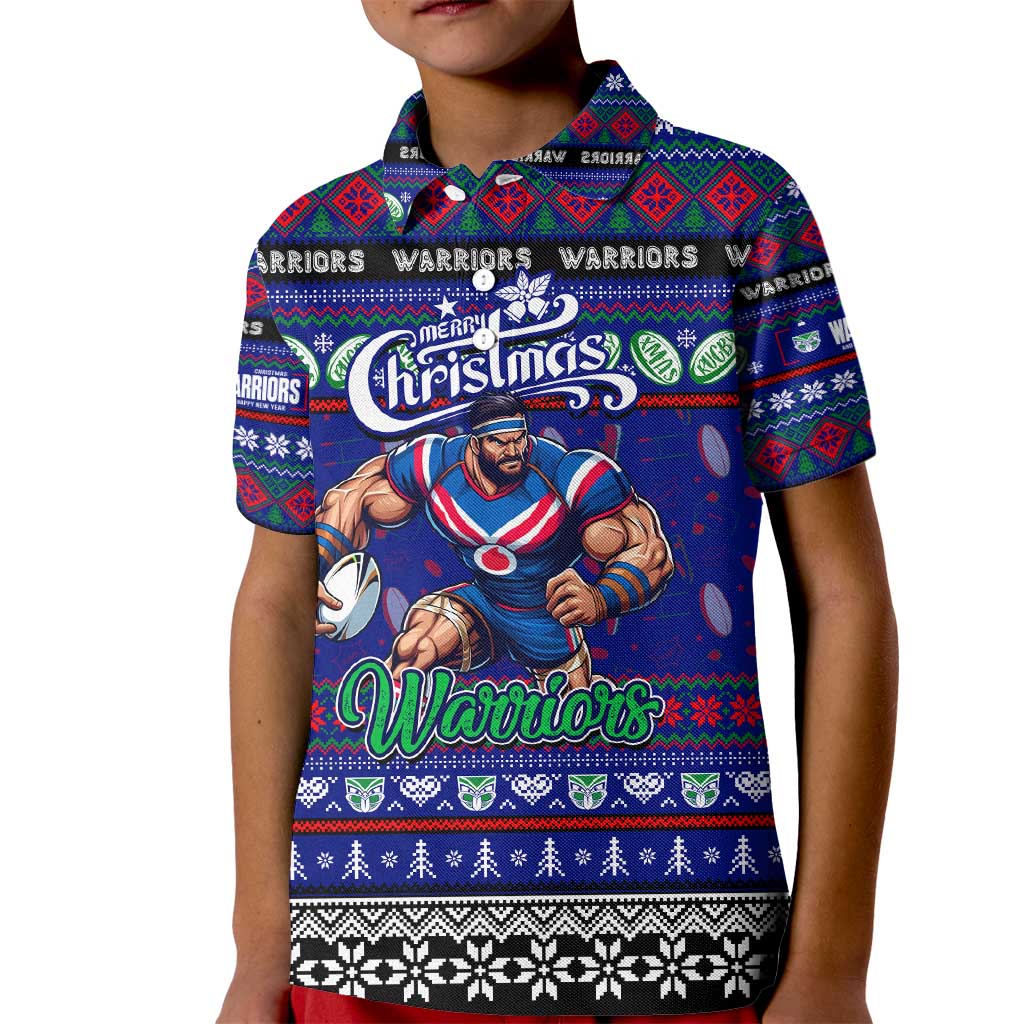 Personalized New Zealand Warriors Rugby Xmas Kid Polo Shirt Australia NRL Mascot