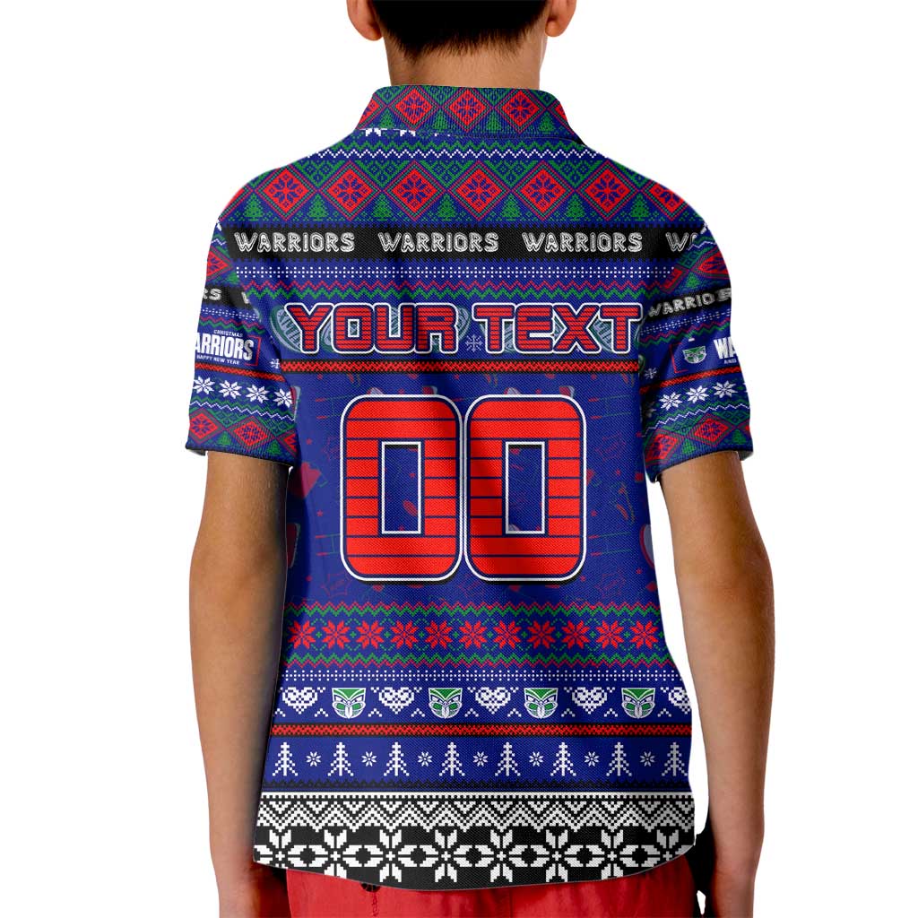 Personalized New Zealand Warriors Rugby Xmas Kid Polo Shirt Australia NRL Mascot