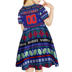 Personalized New Zealand Warriors Rugby Xmas Kid Short Sleeve Dress Australia NRL Mascot