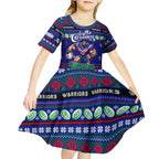 Personalized New Zealand Warriors Rugby Xmas Kid Short Sleeve Dress Australia NRL Mascot