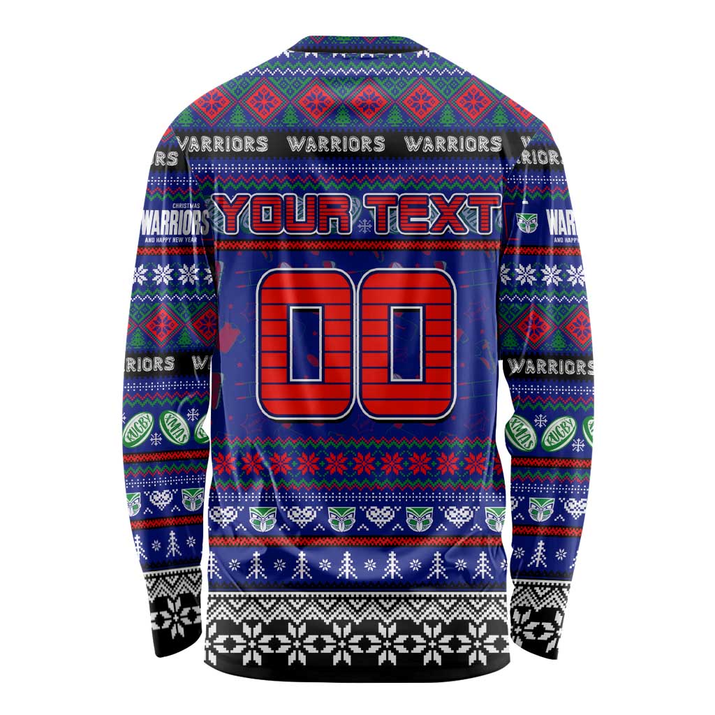 Personalized New Zealand Warriors Rugby Xmas Long Sleeve Shirt Australia NRL Mascot
