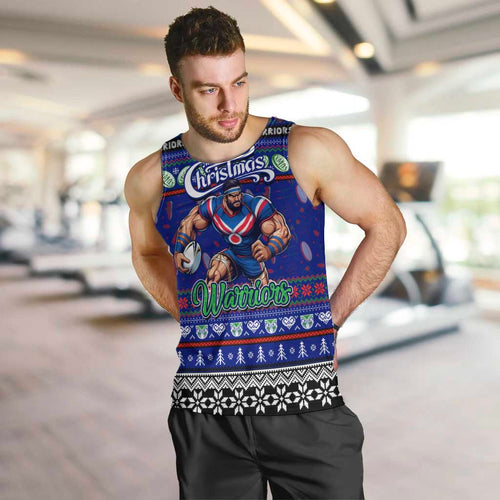 Personalized New Zealand Warriors Rugby Xmas Men Tank Top Australia NRL Mascot
