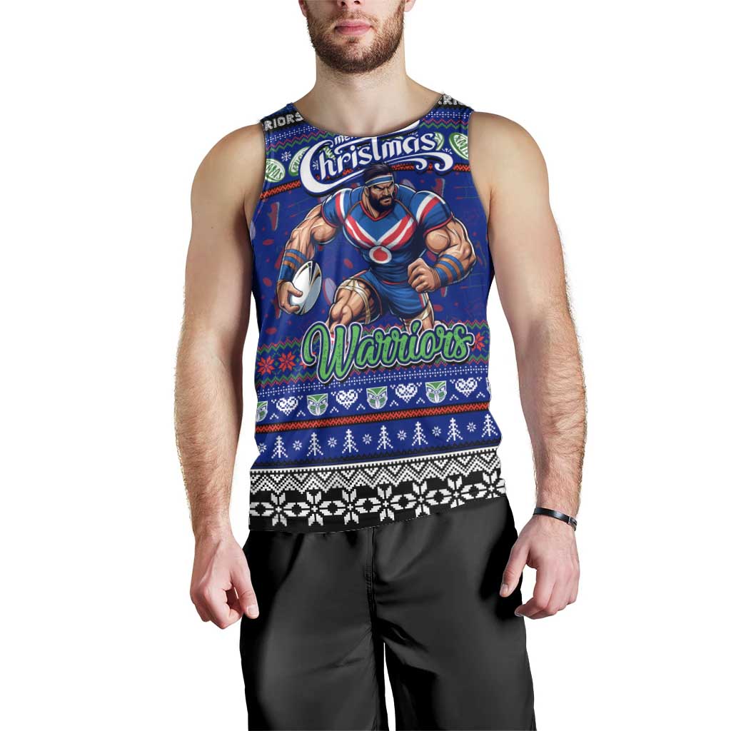 Personalized New Zealand Warriors Rugby Xmas Men Tank Top Australia NRL Mascot