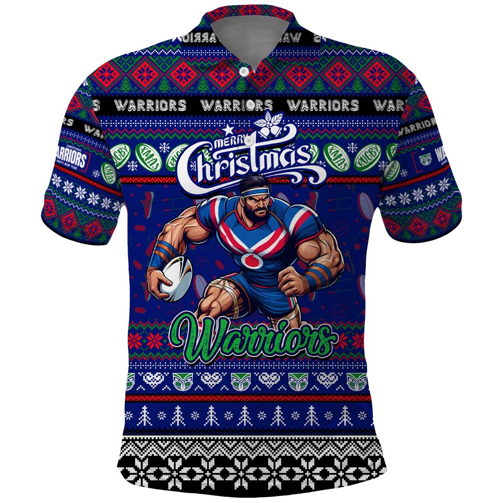 Personalized New Zealand Warriors Rugby Xmas Polo Shirt Australia NRL Mascot