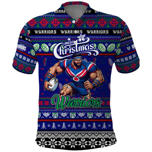 Personalized New Zealand Warriors Rugby Xmas Polo Shirt Australia NRL Mascot