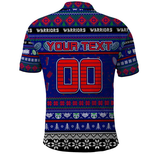 Personalized New Zealand Warriors Rugby Xmas Polo Shirt Australia NRL Mascot