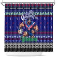 New Zealand Warriors Rugby Xmas Shower Curtain Australia NRL Mascot
