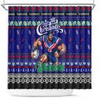 New Zealand Warriors Rugby Xmas Shower Curtain Australia NRL Mascot