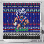 New Zealand Warriors Rugby Xmas Shower Curtain Australia NRL Mascot
