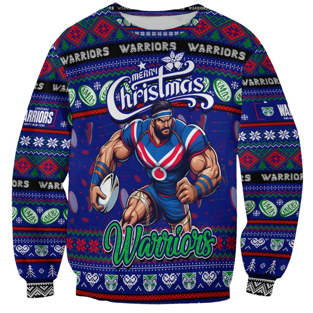 Personalized New Zealand Warriors Rugby Xmas Sweatshirt Australia NRL Mascot