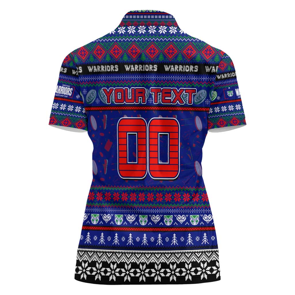 Personalized New Zealand Warriors Rugby Xmas Women Polo Shirt Australia NRL Mascot
