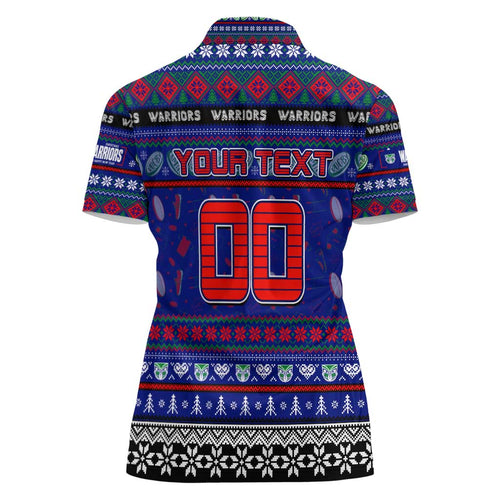Personalized New Zealand Warriors Rugby Xmas Women Polo Shirt Australia NRL Mascot