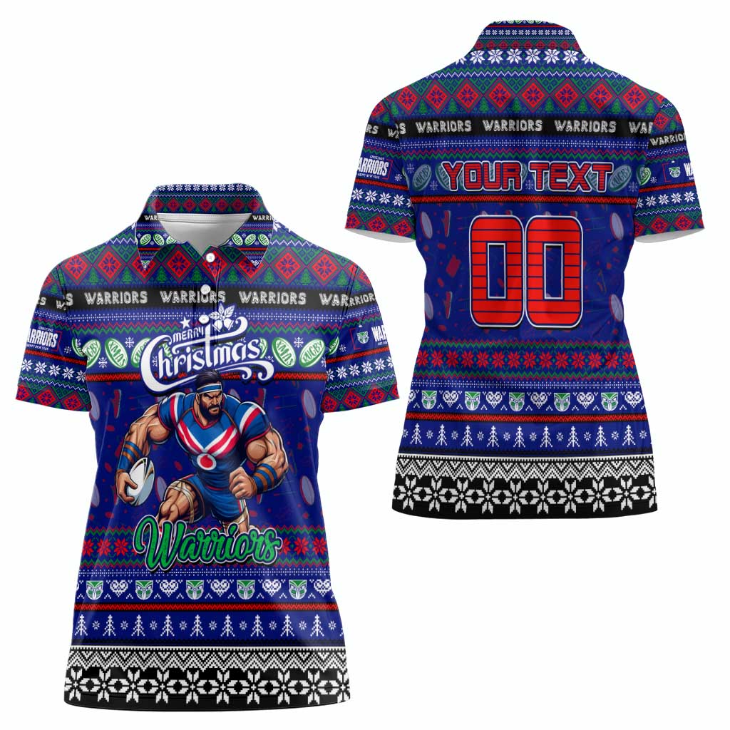 Personalized New Zealand Warriors Rugby Xmas Women Polo Shirt Australia NRL Mascot