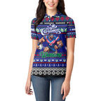 Personalized New Zealand Warriors Rugby Xmas Women Polo Shirt Australia NRL Mascot