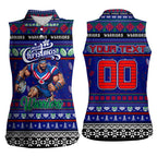 Personalized New Zealand Warriors Rugby Xmas Women Sleeveless Polo Shirt Australia NRL Mascot