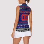 Personalized New Zealand Warriors Rugby Xmas Women Sleeveless Polo Shirt Australia NRL Mascot