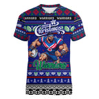 Personalized New Zealand Warriors Rugby Xmas Women V-Neck T-Shirt Australia NRL Mascot