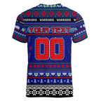 Personalized New Zealand Warriors Rugby Xmas Women V-Neck T-Shirt Australia NRL Mascot