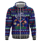 Personalized New Zealand Warriors Rugby Xmas Zip Hoodie Australia NRL Mascot