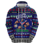 Personalized New Zealand Warriors Rugby Xmas Zip Hoodie Australia NRL Mascot