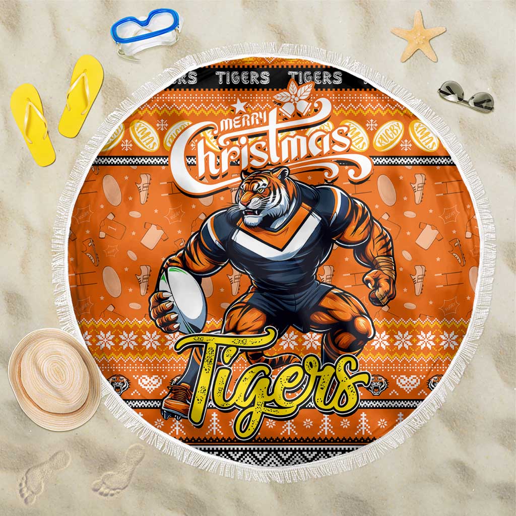 Tigers Rugby Xmas Beach Blanket Australia NRL Mascot
