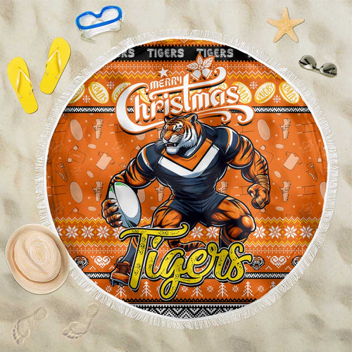 Tigers Rugby Xmas Beach Blanket Australia NRL Mascot