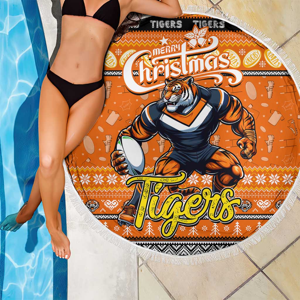 Tigers Rugby Xmas Beach Blanket Australia NRL Mascot