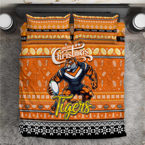 Tigers Rugby Xmas Bedding Set Australia NRL Mascot