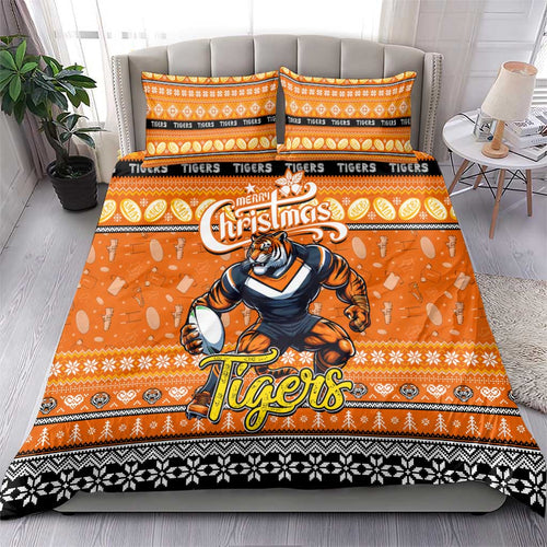 Tigers Rugby Xmas Bedding Set Australia NRL Mascot