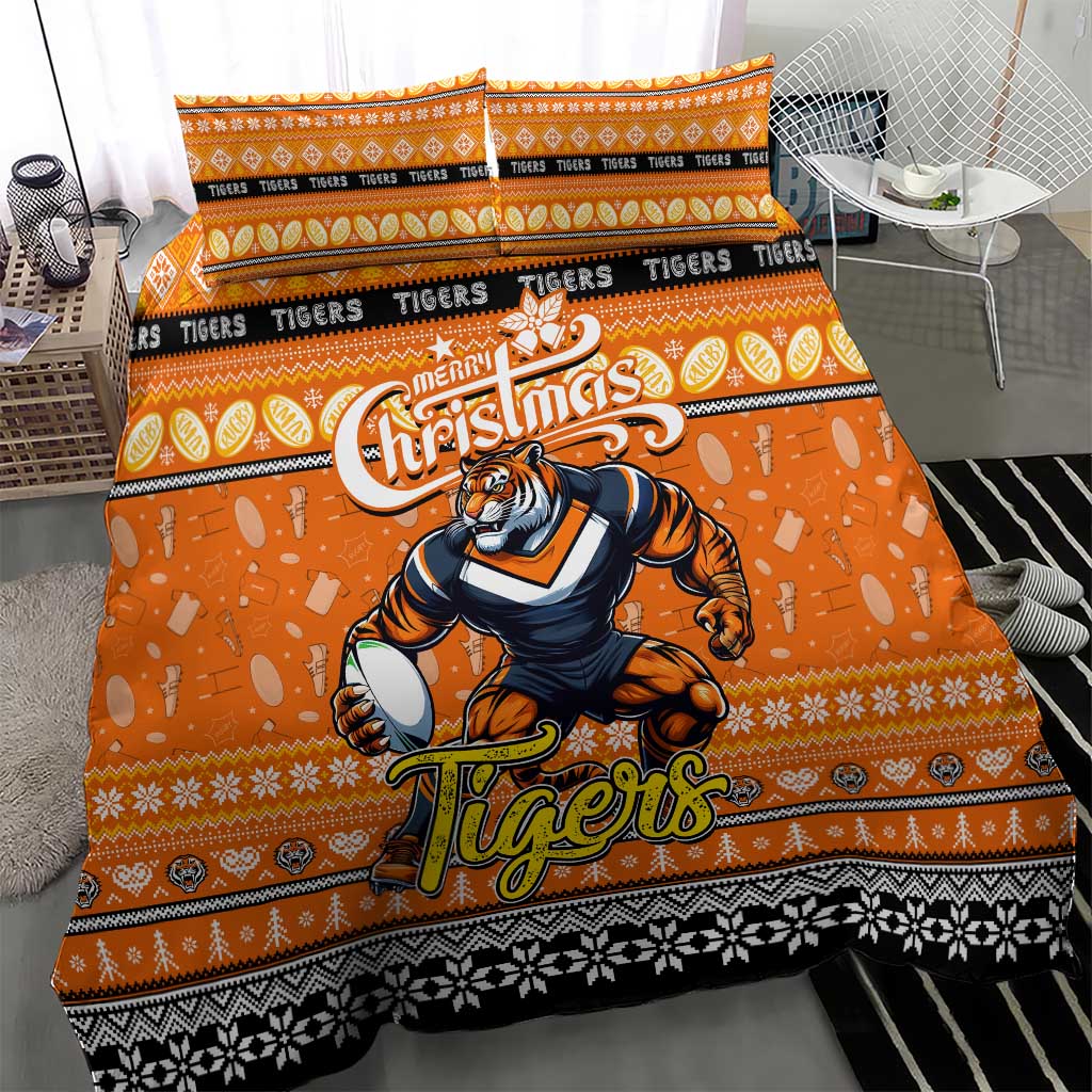 Tigers Rugby Xmas Bedding Set Australia NRL Mascot