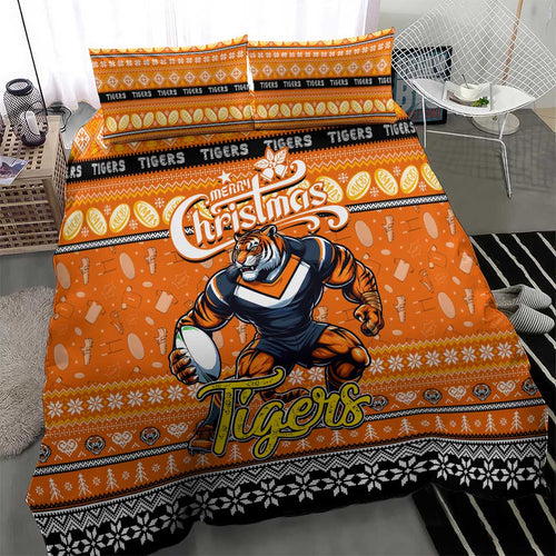 Tigers Rugby Xmas Bedding Set Australia NRL Mascot