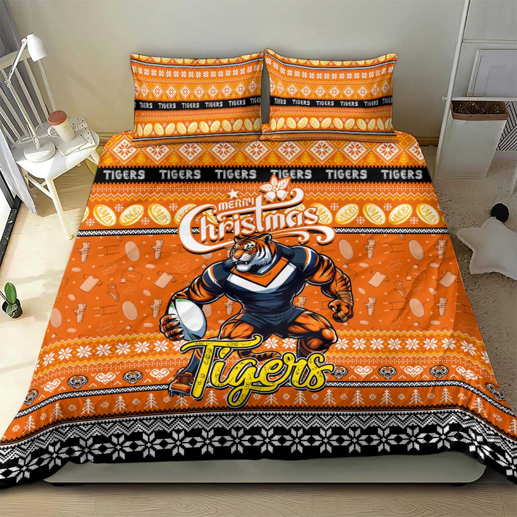 Tigers Rugby Xmas Bedding Set Australia NRL Mascot