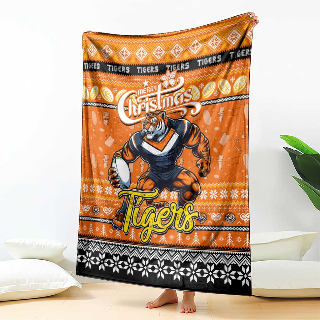 Tigers Rugby Xmas Blanket Australia NRL Mascot