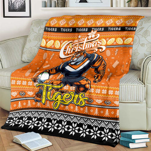 Tigers Rugby Xmas Blanket Australia NRL Mascot