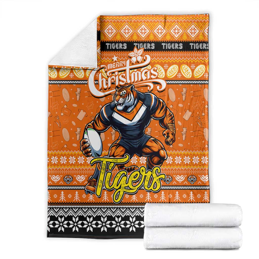 Tigers Rugby Xmas Blanket Australia NRL Mascot