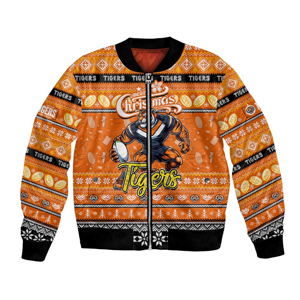 Personalized Tigers Rugby Xmas Bomber Jacket Australia NRL Mascot