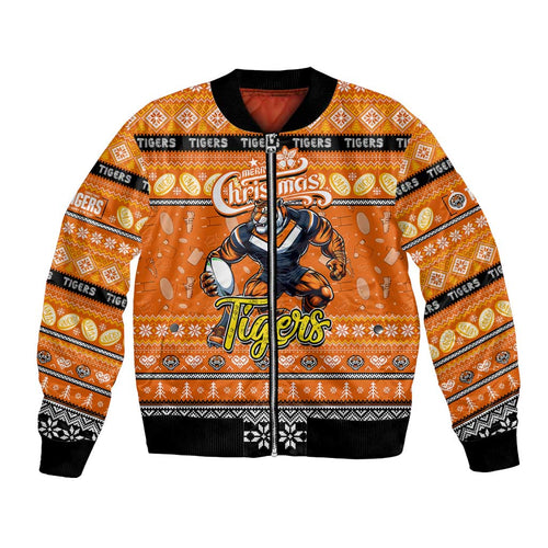 Personalized Tigers Rugby Xmas Bomber Jacket Australia NRL Mascot