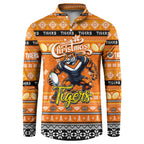 Personalized Tigers Rugby Xmas Button Sweatshirt Australia NRL Mascot