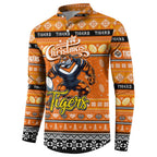 Personalized Tigers Rugby Xmas Button Sweatshirt Australia NRL Mascot