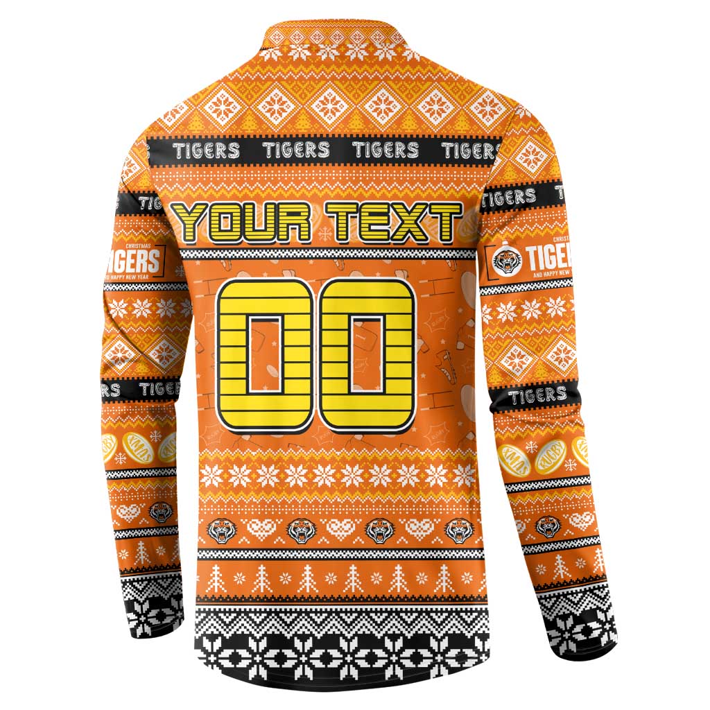 Personalized Tigers Rugby Xmas Button Sweatshirt Australia NRL Mascot