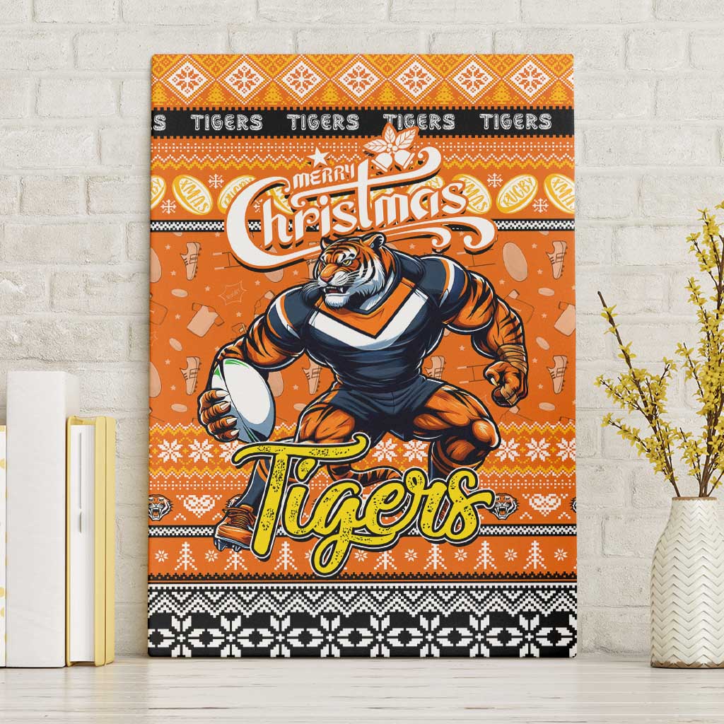 Tigers Rugby Xmas Canvas Wall Art Australia NRL Mascot