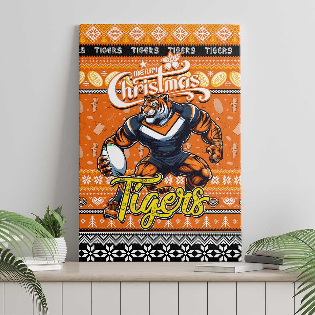 Tigers Rugby Xmas Canvas Wall Art Australia NRL Mascot