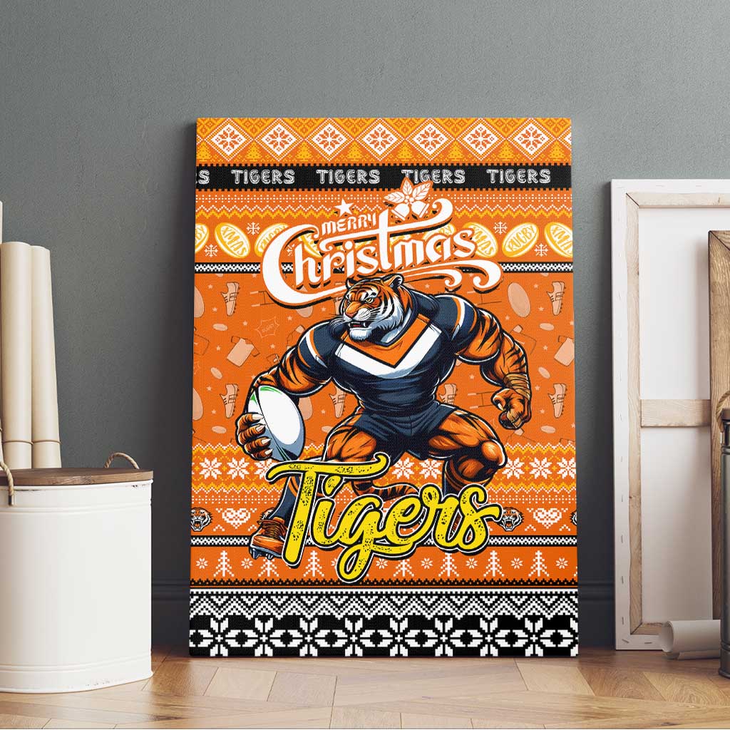 Tigers Rugby Xmas Canvas Wall Art Australia NRL Mascot