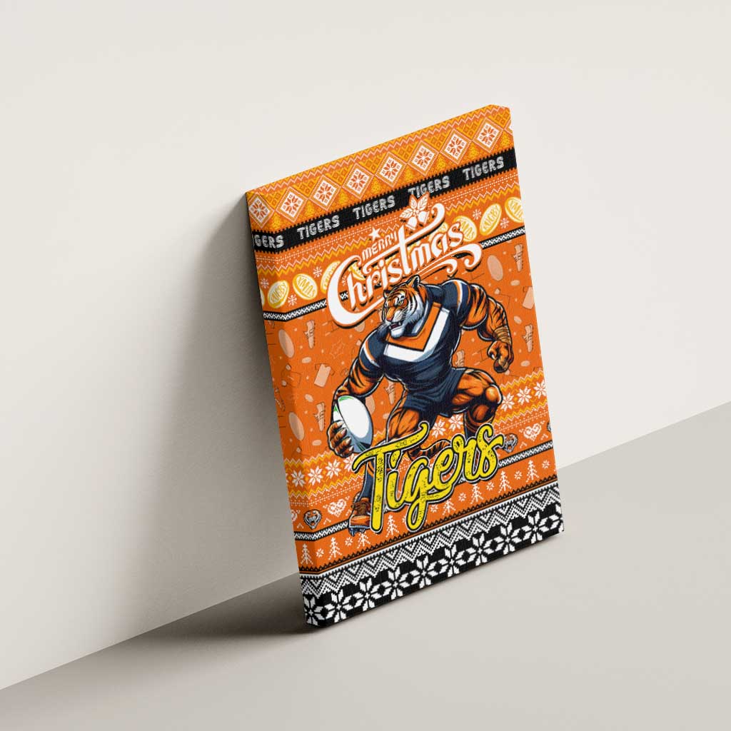 Tigers Rugby Xmas Canvas Wall Art Australia NRL Mascot