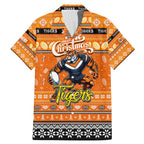 Personalized Tigers Rugby Xmas Family Matching Mermaid Dress and Hawaiian Shirt Australia NRL Mascot